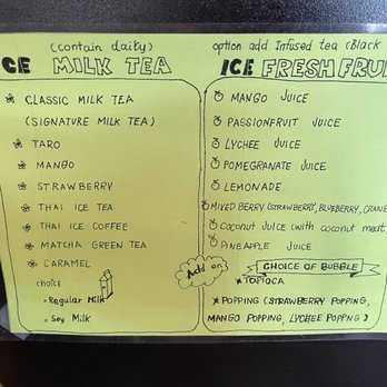 Bangkok City - Bubble tea flavors menu - Thai Near Me - Pelham, New York Bangkok City - Bubble tea flavors menu - Thai Near Me - Pelham, New York