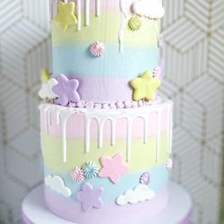 Rainbow pastel cake