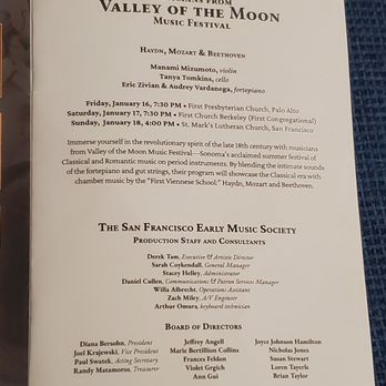 San Francisco Early Music Society - Musicians from Valley of the Moon Music Festival (First Congregational Church, Berkeley) - Community Service/Non-Profit Near Me