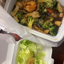 Tokyo & Beijing Asian Cuisine - Triple delight and salad.