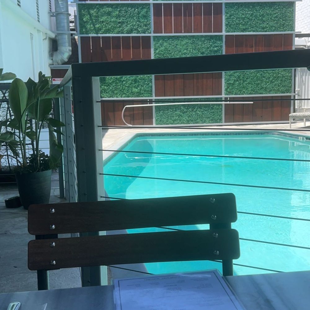 ATTITUDE CAFE - Outside seating by pool - Breakfast & Brunch Near Me - Los Angeles, California ATTITUDE CAFE - Outside seating by pool - Breakfast & Brunch Near Me - Los Angeles, California