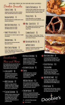 Menu photo 2 Doobies Beer Joint Racine, WI