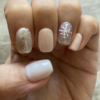 Cosmic Beauty - The snowflake dot is a bit off but not too noticeable - Nail Salons Near Me - Kapolei, Hawaii