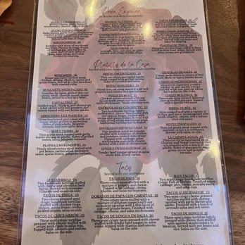 Rosa Madera - Menu front side - Mexican Near Me - Santa Ana, California