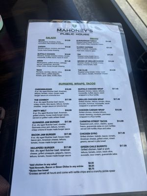 Menu photo 2 Mahoney's Public House Vancouver, WA Menu photo 2 Mahoney's Public House Vancouver, WA