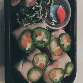 Blue Fish - Godzilla Roll was great comes with yuzu sauce very tasty and look how pretty! - Japanese Near Me - Ocean City, Maryland Blue Fish - Godzilla Roll was great comes with yuzu sauce very tasty and look how pretty! - Japanese Near Me - Ocean City, Maryland