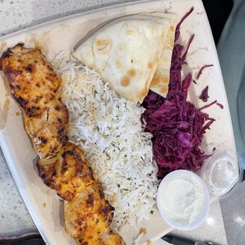 Luna Grill Moorpark - Chicken Kabob Plate - Mediterranean Near Me - Moorpark, California