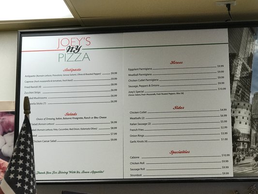 Menu photo 1 Joey's NY Pizza Henderson, NV
