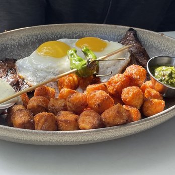Glass & Vine - Steak & Eggs - amazing! - New American Near Me - Miami, Florida
