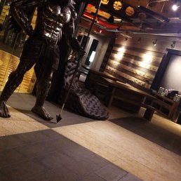 These giants greeting me at Kilo's door bring out my inner warrior Free coffee bar too! These giants greeting me at Kilo's door bring out my inner warrior Free coffee bar too!