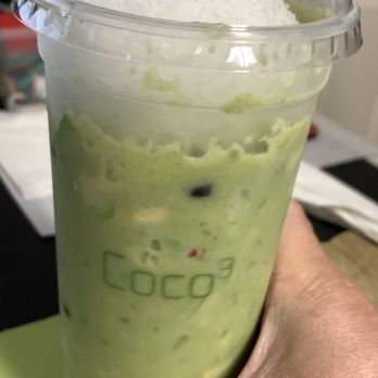 Coco3 - Avocado Dessert Large size : red ruby, boba & jade jelly - Bubble Tea Near Me - South San Francisco, California