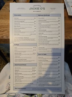 Menu photo 1 Jackie O's Public House Athens, OH Menu photo 1 Jackie O's Public House Athens, OH