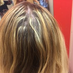 Kenneth Shuler School of Cosmetology - North Augusta - My hair before, done at the fix salon in Augusta by outback, asked for balayage and got this...
