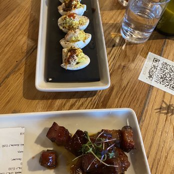 Whiskey Cake - Candied bacon Deviled eggs - New American Near Me - San Antonio, Texas Whiskey Cake - Candied bacon Deviled eggs - New American Near Me - San Antonio, Texas
