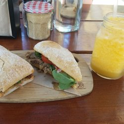 Lorne Larder - My meal! Sandwich and a smoothie.
