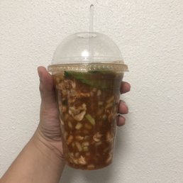 Supposedly the large cup. But my 12 oz coke fit perfectly Supposedly the large cup. But my 12 oz coke fit perfectly