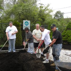 West Warwick Greenway - Mulching - one of the many projects - of the planting beds at the JAYCEE Arboretum & Roch Riverwalk!