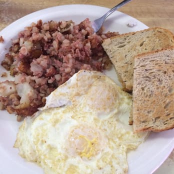 Westfield Main Diner - Corn beef hash and eggs with rye toast. Delish! - American Near Me - Westfield, New York Westfield Main Diner - Corn beef hash and eggs with rye toast. Delish! - American Near Me - Westfield, New York