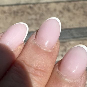 ARIA Nail Bar - Tempe - Photo of nails that have old powder/dip still on top my nail. - Nail Salons Near Me - Tempe, Arizona