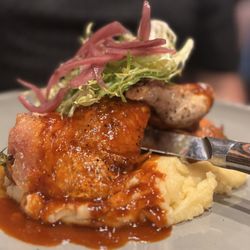Brickmans Restaurant & Bar - Roasted 1/2 chicken: nice presentation and delicious as it looked