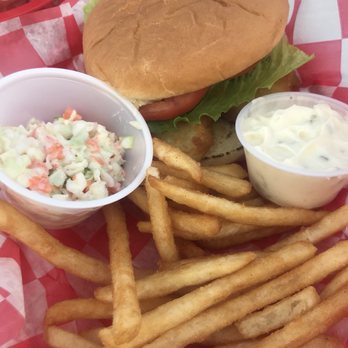 Joshua James Bar and Grill - Fish sandwich with homemade slaw and order of fries. - American Near Me - Newberry, Michigan Joshua James Bar and Grill - Fish sandwich with homemade slaw and order of fries. - American Near Me - Newberry, Michigan