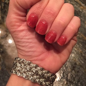 A Plus Nails - Red Glitter Dipping Powder! Very strong & lasts longer than shellac! Love it - Nail Salons Near Me - Clive, Iowa A Plus Nails - Red Glitter Dipping Powder! Very strong & lasts longer than shellac! Love it - Nail Salons Near Me - Clive, Iowa
