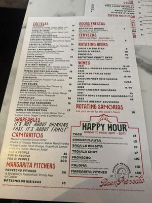 Menu photo 4 Buen Provecho Long Beach, CA