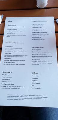 Menu photo 1 Eastmans Dockside Dining Seabrook, NH