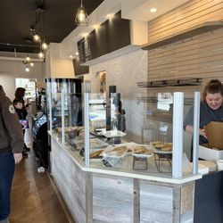 Raised Bakery & Cafe - Baked goods counter.