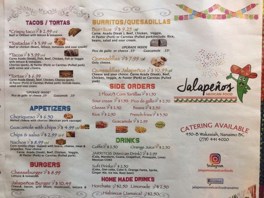 Menu photo 3 Jalapeños Nanaimo, BC