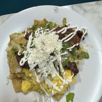 S & J Gran Cafe - Chilaquiles with Carne Asada - Coffee & Tea Near Me - Garden Grove, California
