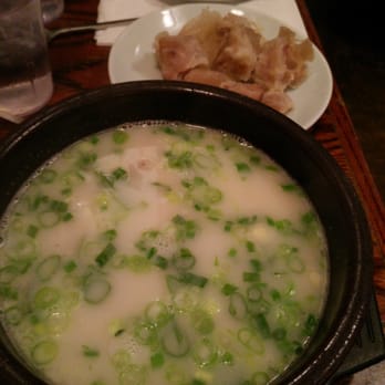 Hanbat Restaurant - Do Ga Ni Tang (Ox knees bones on a separate plate above) - Korean Near Me - New York, New York Hanbat Restaurant - Do Ga Ni Tang (Ox knees bones on a separate plate above) - Korean Near Me - New York, New York