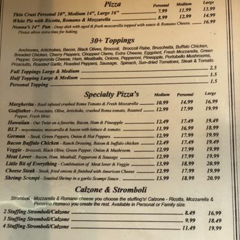 La Bella Via - Pizza menu options - Italian Near Me - Phillipsburg, New Jersey