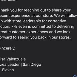 7-11 Corporate inviting me back.