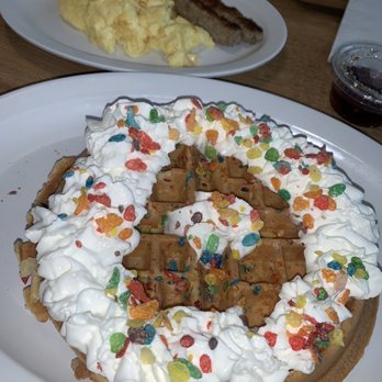 Jus' Jo's - Fruity Pebbles Waffle - Breakfast & Brunch Near Me - Clovis, California