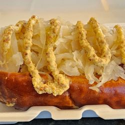 RoRo Dogs - Polish Kielbasa Dog with Sauerkraut and Brown Mustard.
