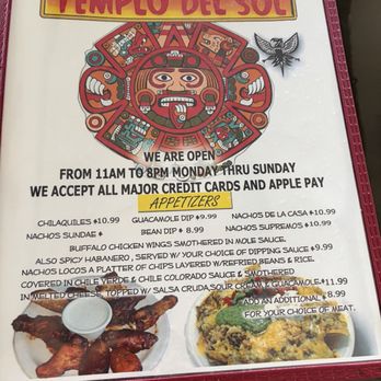 Joe Aguilar's Templo Del Sol - Menu - Mexican Near Me - Riverside, California Joe Aguilar's Templo Del Sol - Menu - Mexican Near Me - Riverside, California