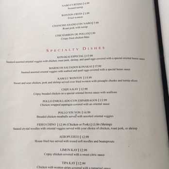 Konakai - Menú - Peruvian Near Me - Sunrise, Florida