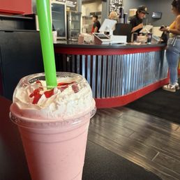 Strawberry milkshake.