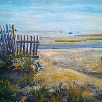 Underground Art Gallery - Low Tide at Breakwater Beach-oil - Art Galleries Near Me - Brewster, Massachusetts