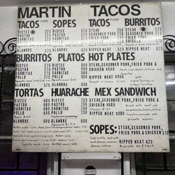 Martin Tacos - Menu