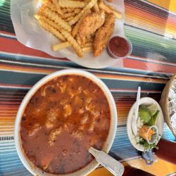 Carmelita's Taqueria - Kids Chicken Tender & full order of Menudo