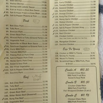 Chopsticks Express - Back of menu, overall great pricing - Cantonese Near Me - Sacramento, California