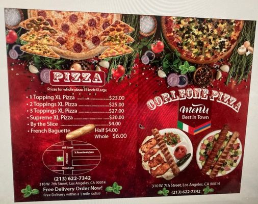 Menu photo 1 Corleone Pizza Los Angeles, CA