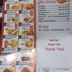 WOW Wings - Menu