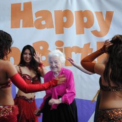 The Living Arts Centre - Hazel dancing at her 90th birthday party, back in 2011 at the LAC