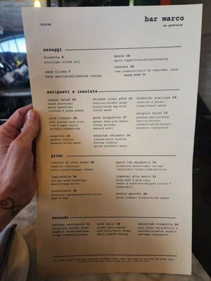 Menu photo 5 Bar Marco Pittsburgh, PA