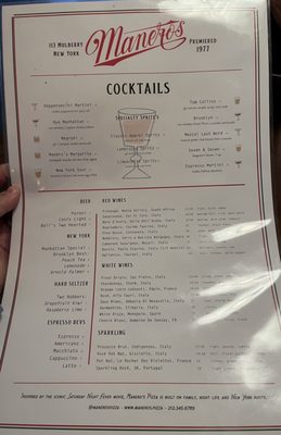 Menu photo 1 Manero's of Mulberry New York, NY Menu photo 1 Manero's of Mulberry New York, NY