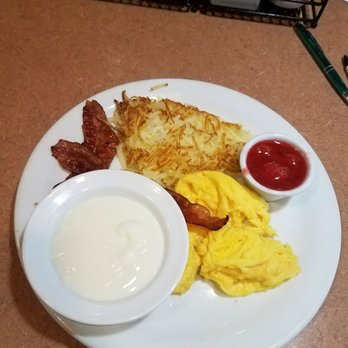 Denny's - Yogurt eggs, bacon, and hash - Breakfast & Brunch Near Me - Mission Viejo, California Denny's - Yogurt eggs, bacon, and hash - Breakfast & Brunch Near Me - Mission Viejo, California