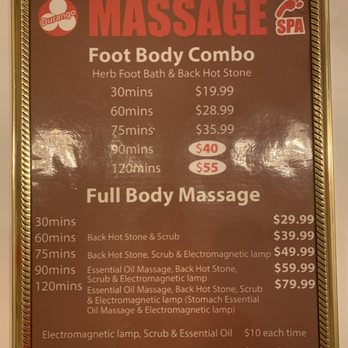 Durango Massage - Menu 2020 - Massage Near Me - Las Vegas, Nevada